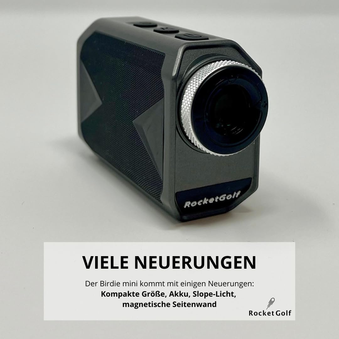 Golflaser Birdie Tour - RocketGolf - Premium Golf-Entfernungsmesser - Golf Rangefinder - kompakt, magnetisch, wiederaufladbarer Akku, FlagFinder, LED