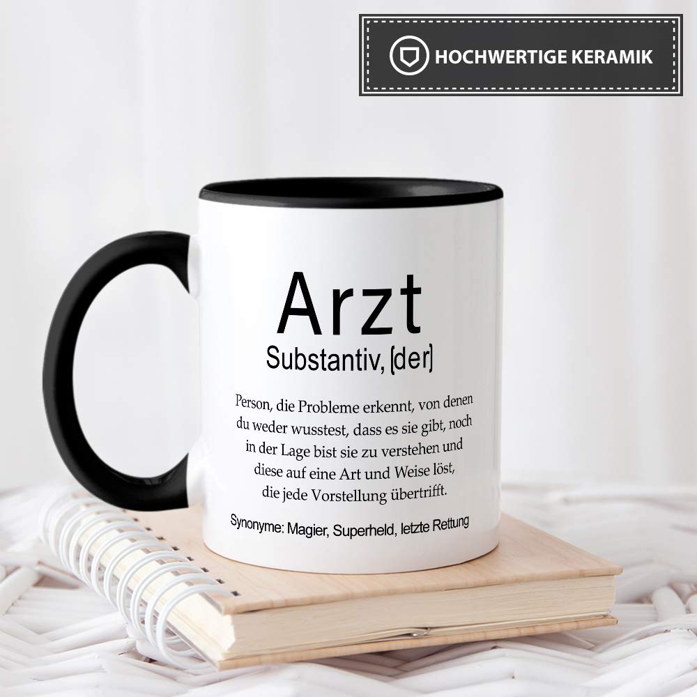 Tassendruck Motivtasse "Definition Onkel" – Mit Schwarzem Henkel, Spülmaschinenfest, Personalisiertes Geschenk