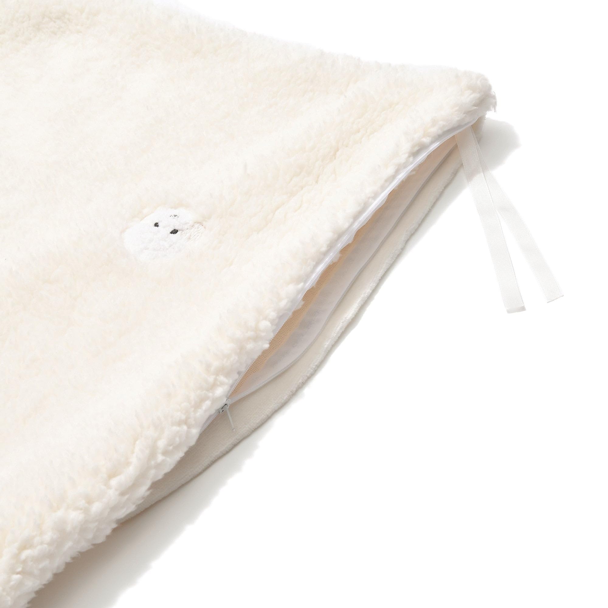 WARMY プードル×ボア 掛け布団カバー枕カバー シングル　アイボリー Francfranc ベッド 寝具 WARMY プードル×ボア まくらカバー 700