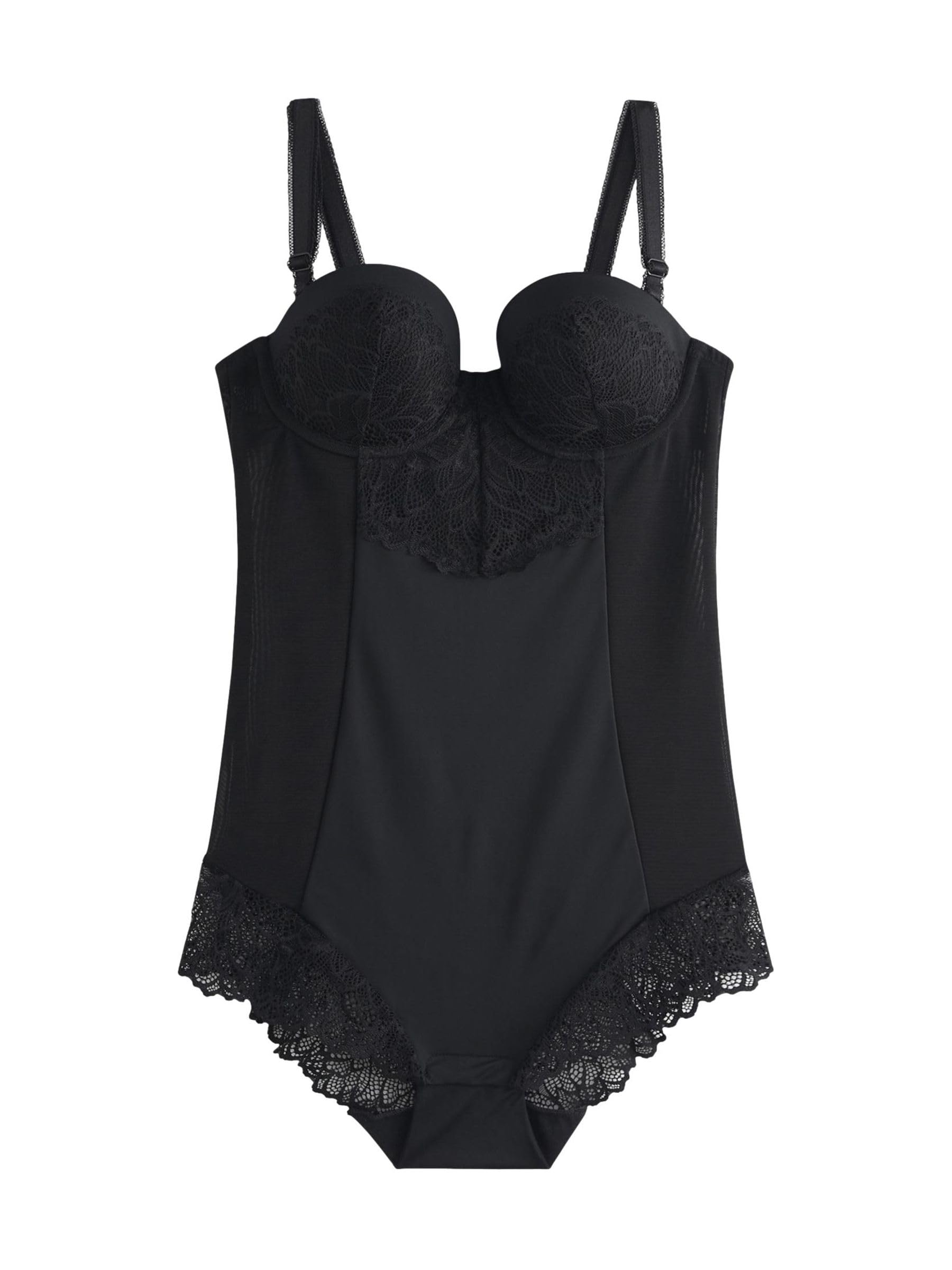 NEXT Kobiety Koronkowe body mocno modelujące brzuch z miseczkami