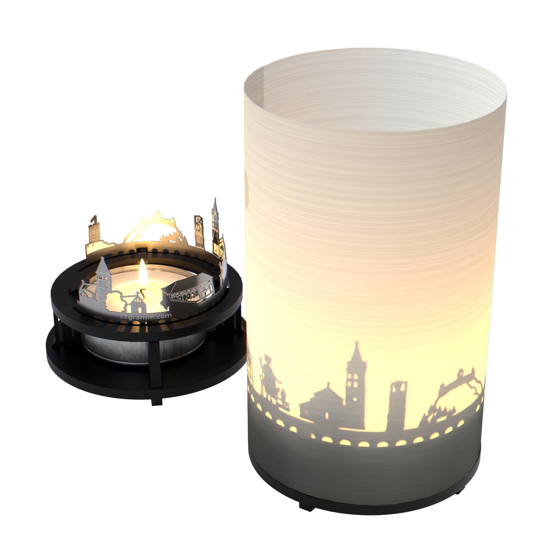 SCHWABISCH GMUND Premium Gift Box Candle - Skyline Projection & Shadow Play - Ideal Souvenir for Schwabisch Gmund Fans - Unique Schwabisch Gmund Gift