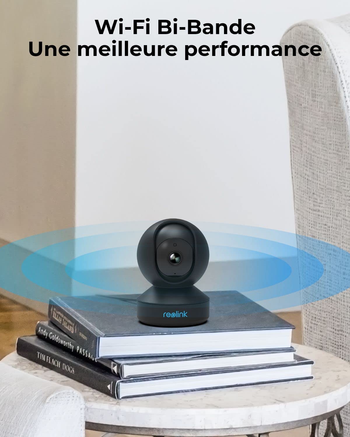Reolink 4MP Caméra de Surveillance WiFi 2.4G/5GHz, Caméra IP Pan&Tilt, Caméra Bébé, Audio Bidirectionnel, IR Vision Nocturne avec Fente pour Carte SD, Cloud, E1 Pro Noire (Reconditionné)