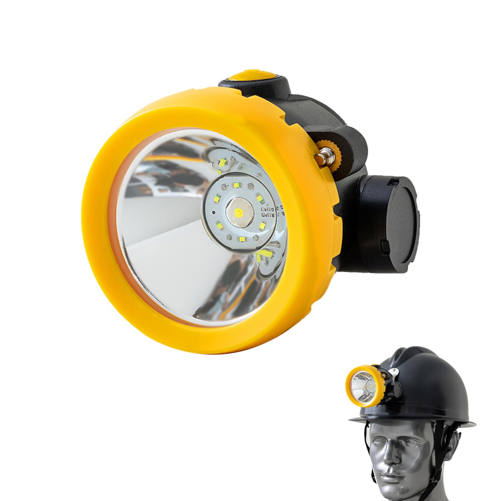 GQQSXZNTD Superbright LED Mining Headlight,High Lumen Rechargeable Miner Lamp Hard Hat with Power Supply Lights Mining Lamp Waterproof Headlight, Explosion Proof Cap for Outdoor