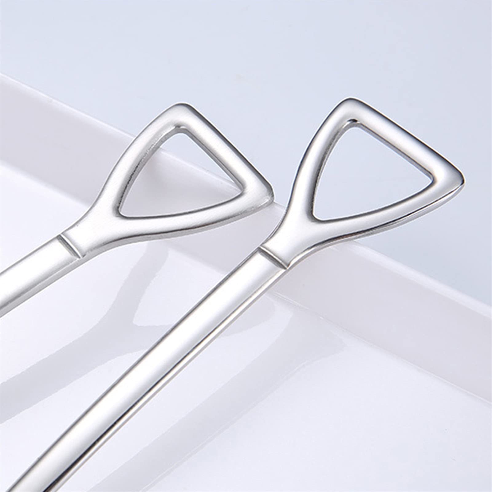 Cucharas de Café, Té 2 Paquete de acero inoxidable Shovel Spoon Home Postre Spoon Creative Western Food Cuchara Cucharas de café, cucharas pequeñas para suministros de fiesta de postre Cuchara para Co