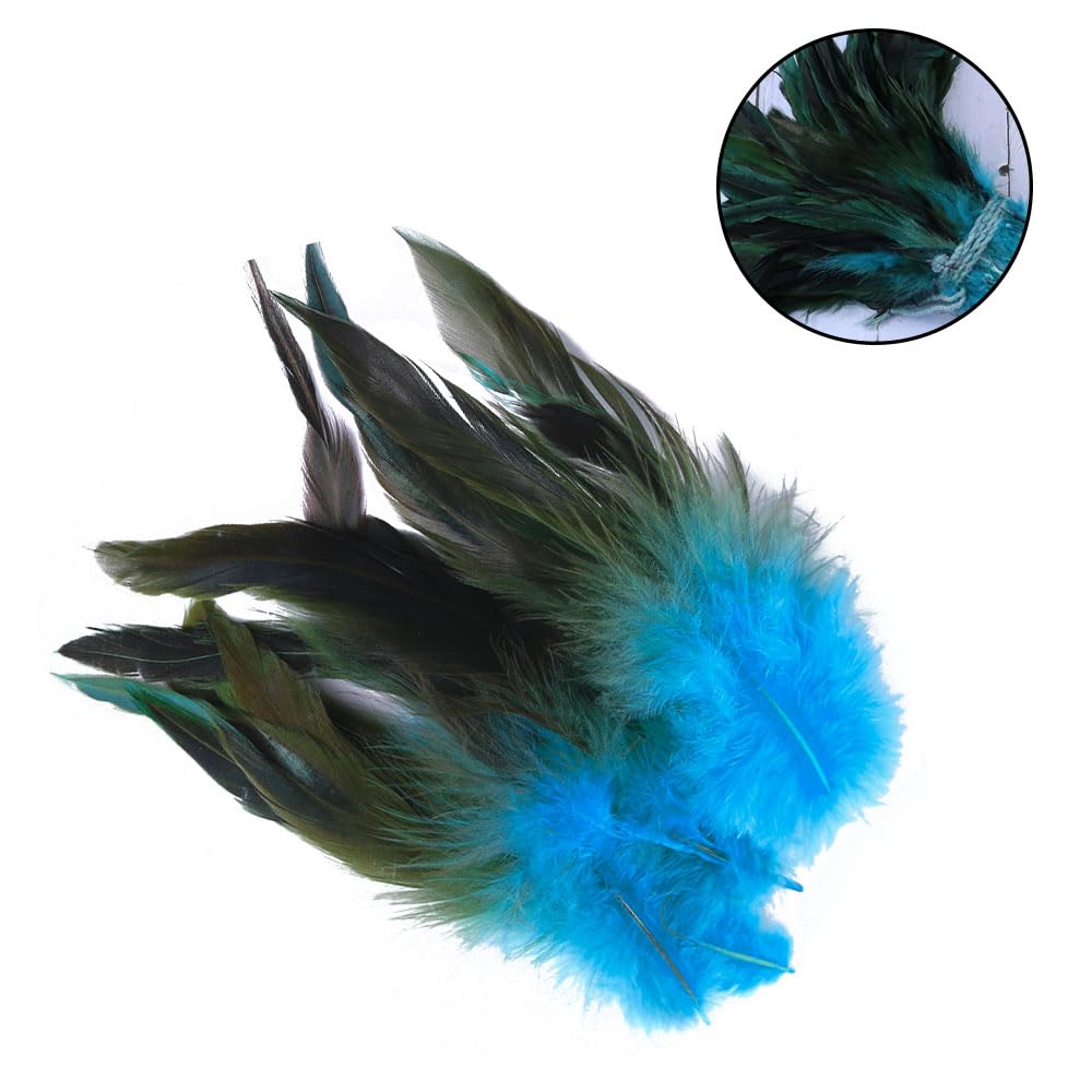 Ezydka 100 stuks veren, 20-25 cm, kraanveren, decoratie, fazantveren, veren om te knutselen, natuurlijke veren, fazanenveren, knutselveren, groot, voor feestmaskerdecoratie, groen