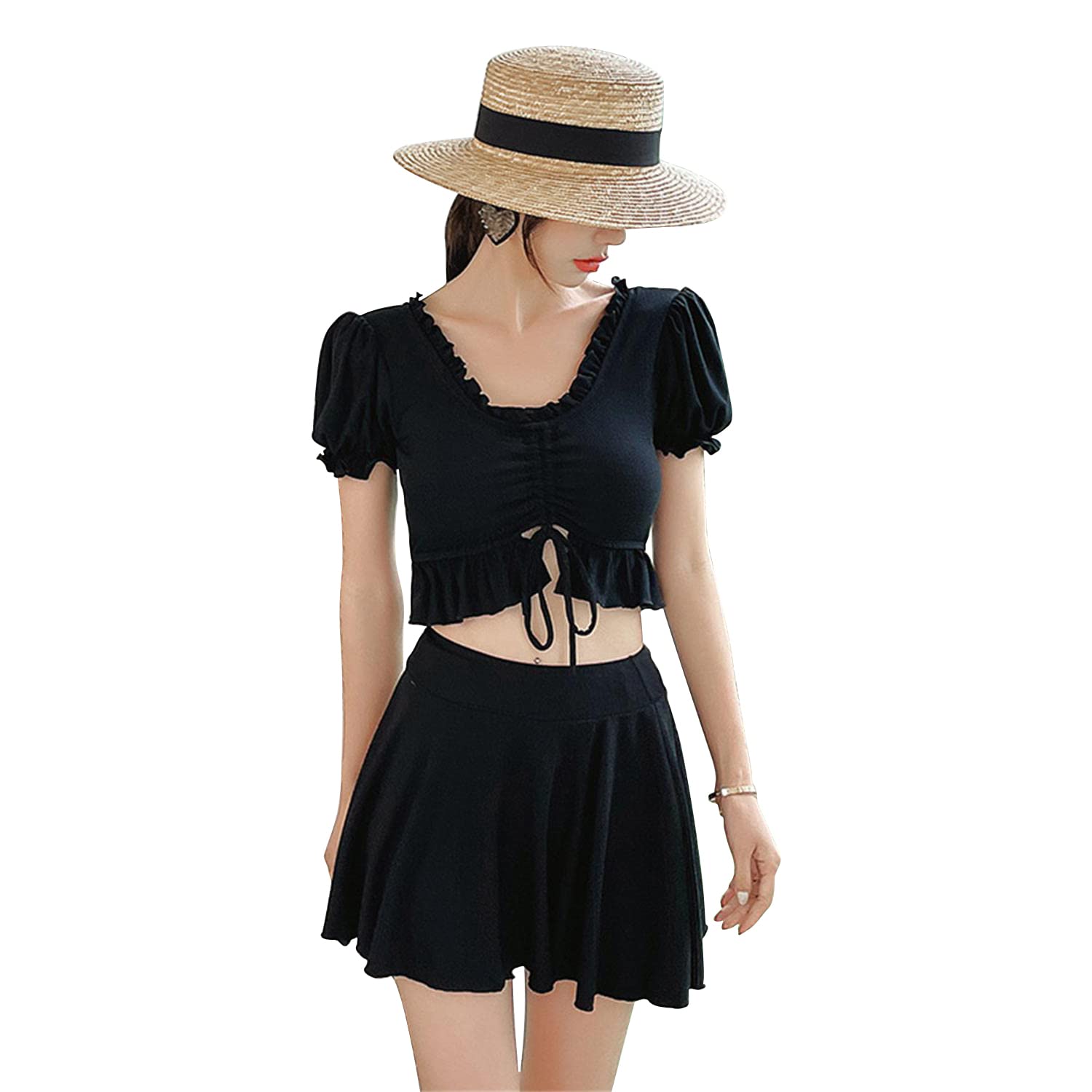 【こう】VEATM ストライプ水着 Mサイズ 黒/水色 こう】VEATM ストライプ水着 Mサイズ 黒/水色 VEATM ストライプ