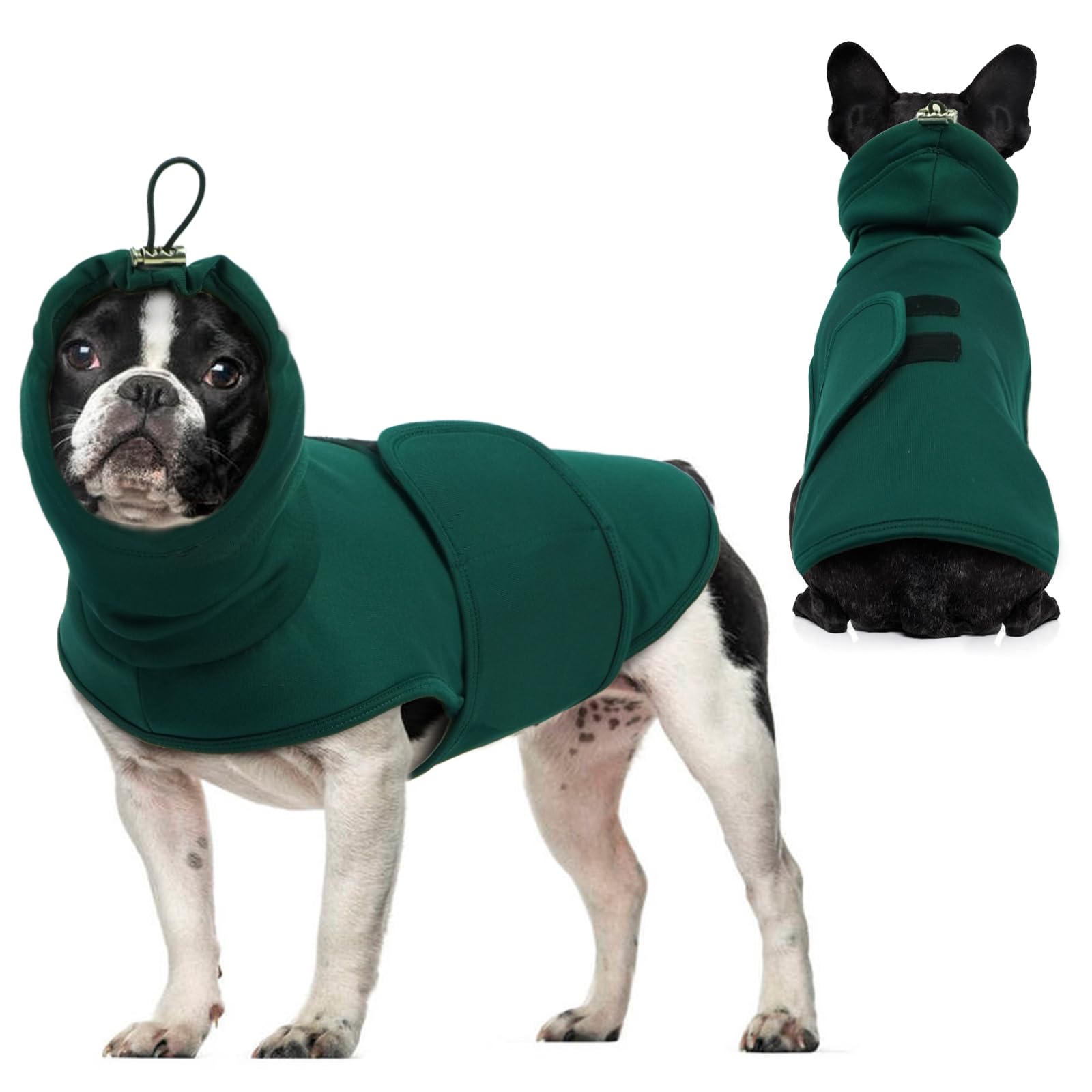 Hjyokuso Dog Anxiety Jacket With Calming Hood, Lightweight Anxiety Relief Coat For Thunder, Fireworks, Travel & Separation, Adjustable Dog Calming Vest With Ear Wrap, Anti Anxiety Dog Shirt - S