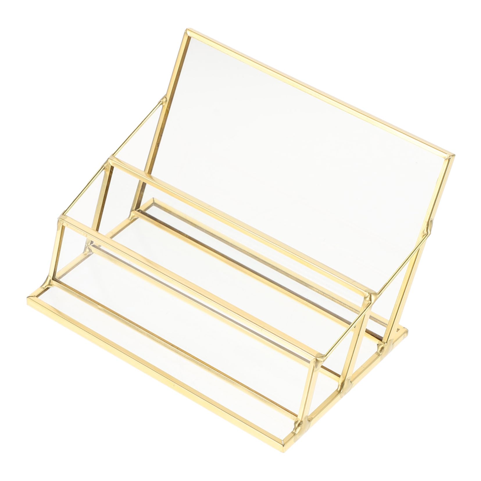 Boîte de cartes de visite en verre or chic Homoyoyo rectangulaire
