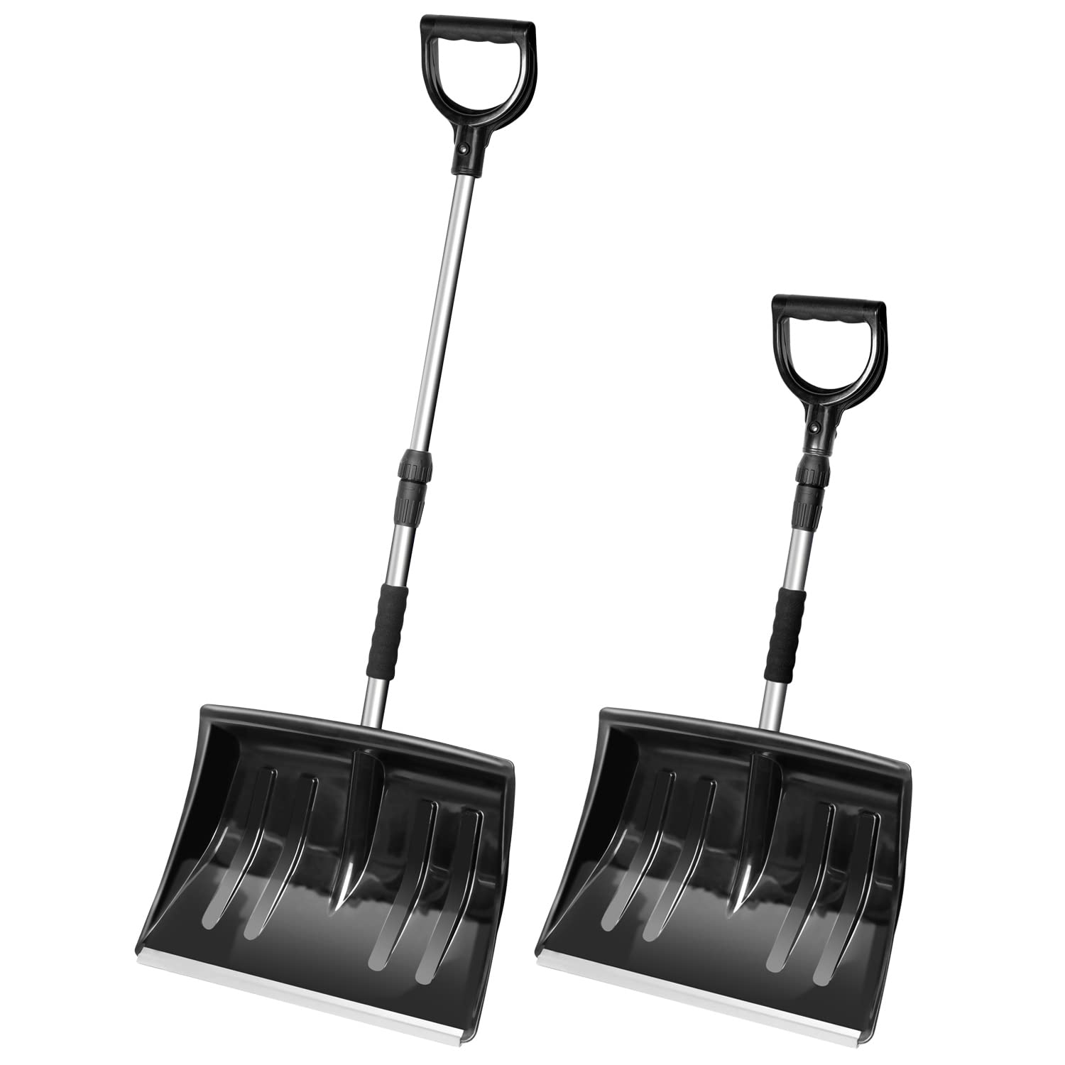 Snow Shovel, multifun 48 inch Large Portable Folding Snow Shovel with Ergonomical D-Grip, Non-Slip Sponge and Durable Aluminum Blade for Car Driveway Camping and Outdoor Emergency