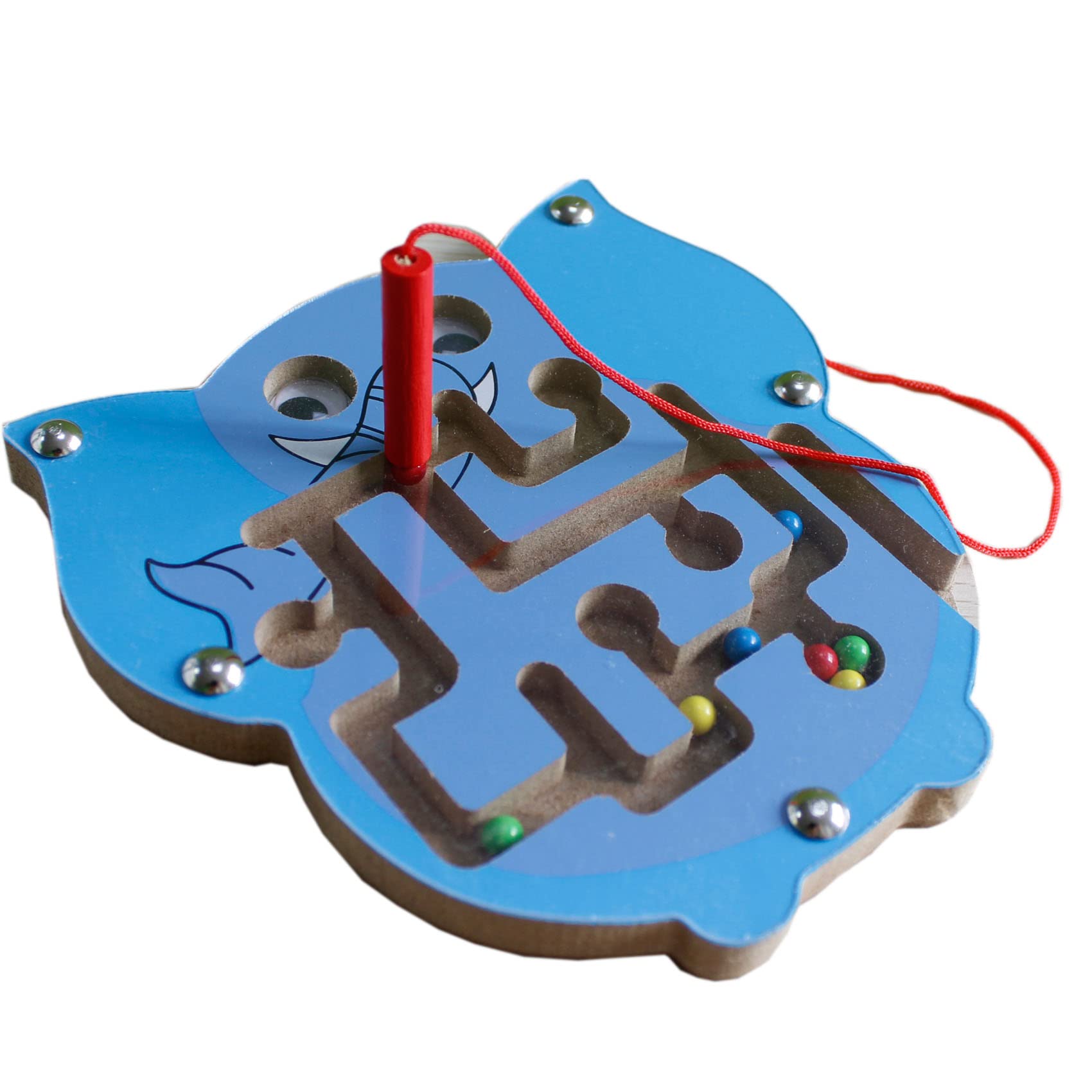 OostifunGobus Wooden Elephant Beads Maze Pen Driving Maze Puzzle Educational Board Game Interactive Maze Toys