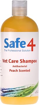 Safe4 Vet Care Animal Shampoo Peach 500ml   Antimicrobial & Antifungal | Professional **pH Neutral**, High-Gloss Shine & Gentle Cleansing
