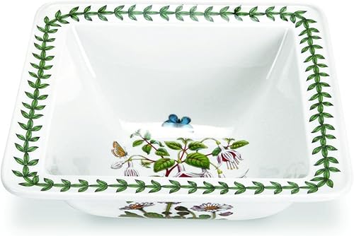Portmeirion - Colección Botanic Garden - Ensaladera cuadrada de 85 pulgadas - Apto para microondas lavavajillas y horno