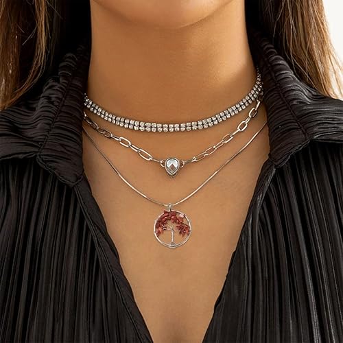 Miniatura 6 de FASHEWELRY 10 dijes de árbol de la vida, piedras preciosas de chakras de cristal de cuarzo, dijes de piedra para árbol de la vida para bricolaje,