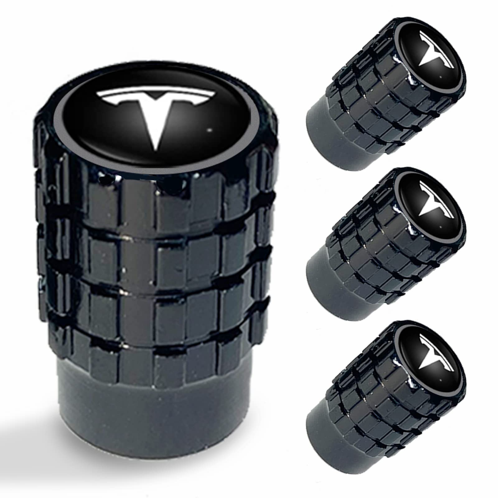 4 Pcs for Tesla Tire Valve Stem Caps, Wheel Air Tire Valve Stem Caps Cover Suit for Tesla Model 3 Y S X, Metal Tire Valve Caps for Tesla Accessories Decoration