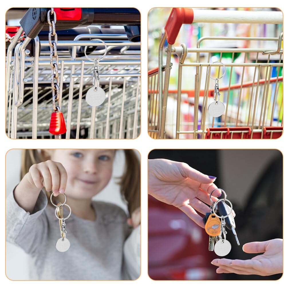 Moneta Carrello Spesa Trolley Coin Token Removable Supermarket £1 One Pound Shopping Cart Ho Chiavetta Gettoni Autoscontri - Foto 10