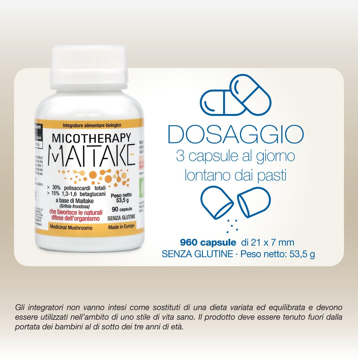 AVD REFORM | Micotherapy Maitake – Integratore a base di Maitake (Grifola frondosa) in capsule vegetali – Ideale per l’integrazione quotidiana – 90 capsule - Prodotto in Italia