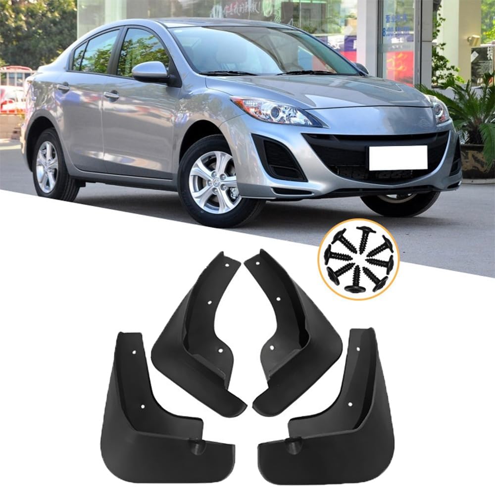 4Pcs Car Mud Flaps for Mazda 3 2011 2012 2013 2014 2015 Front Rear Wheels Splash Guard Mudguards Fender Waterproof Anti-Scratch Protection Car Accessories