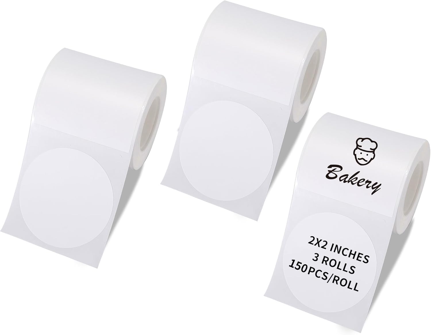 Circle White Thermal Sticker for L7/L9/P50/M120/M110/M200/M220/221B Label Maker, 3 Rolls 2”x2”(50x50mm) Business Shipping Address Logo Jar Barcode Thermal Sticker Paper Waterproof Oilproof