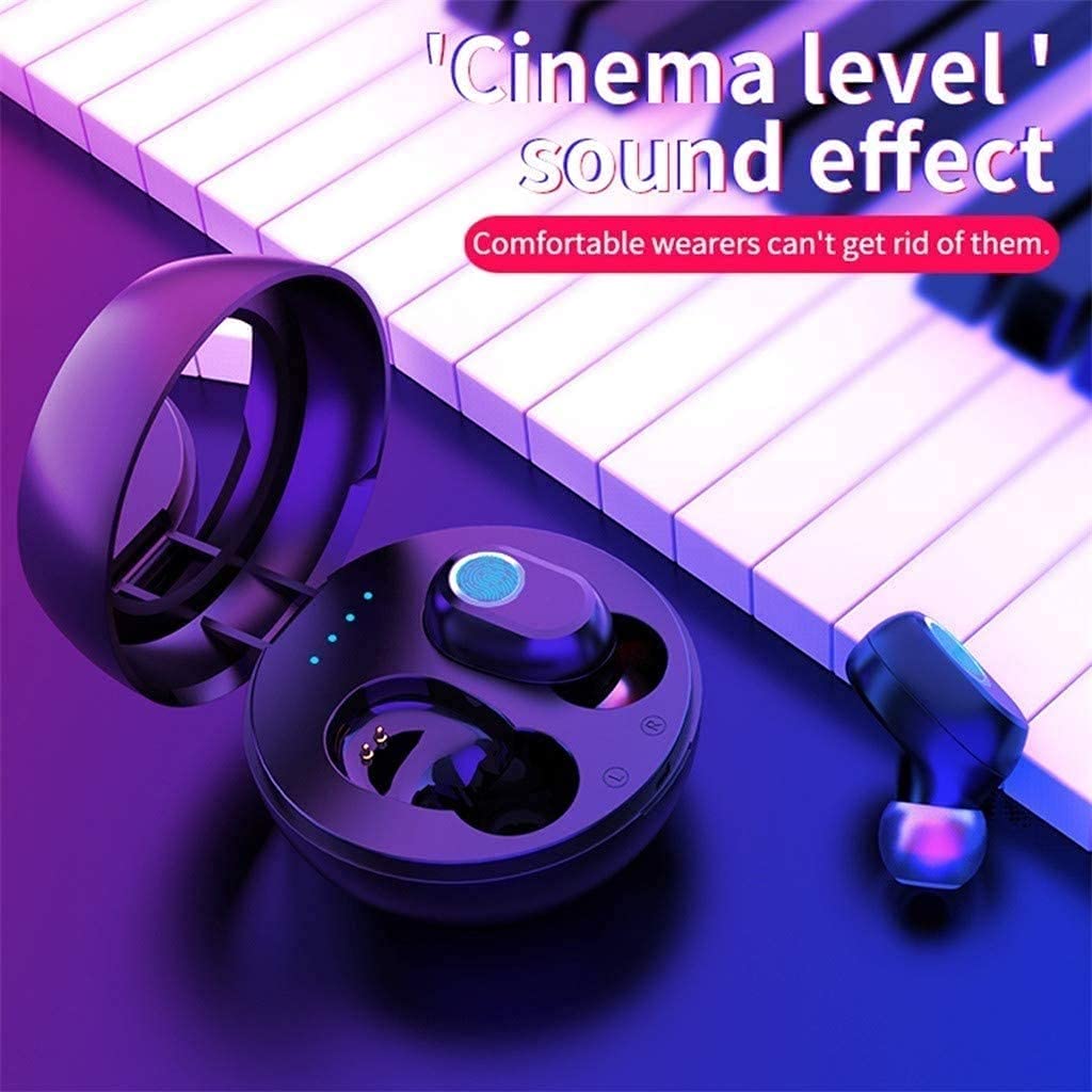 KANBUN Douszne słuchawki Bluetooth z lustrem, wciągający dźwięk basu, tryb Twin & Mono / mikrofony, do biegania, treningu, siłowni