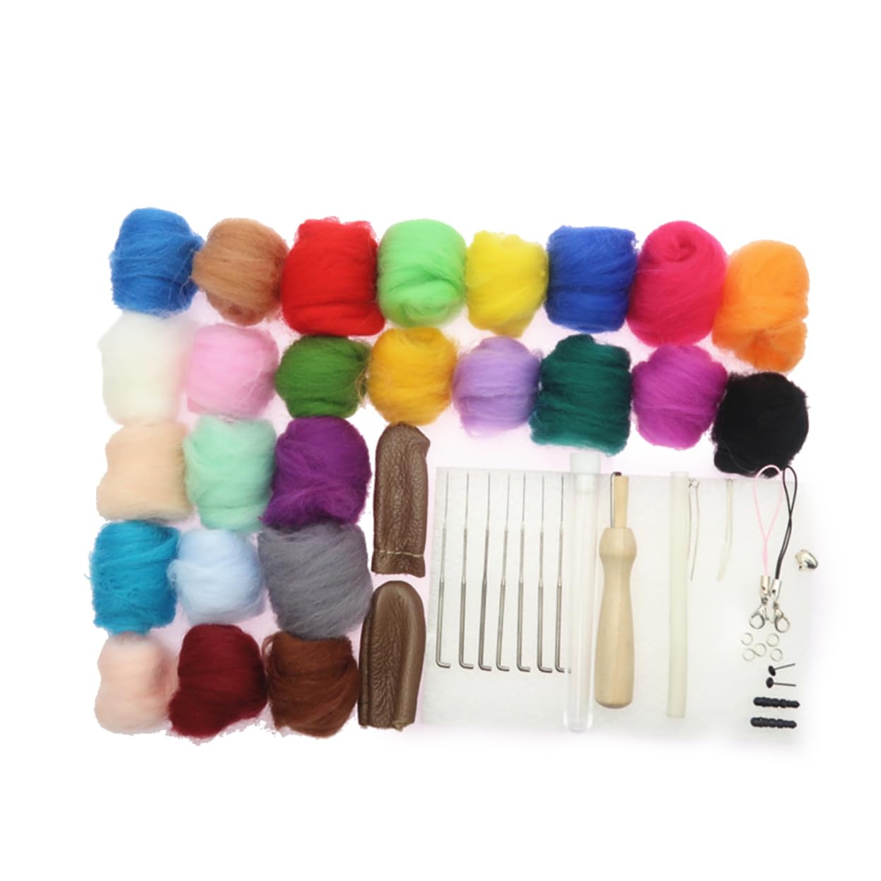 jojofuny 2 Juegos Kit de Fieltro de Aguja de Colores de Lana con Herramientas Lana para Manualidades para Principiantes y Proyectos de Afieltrado