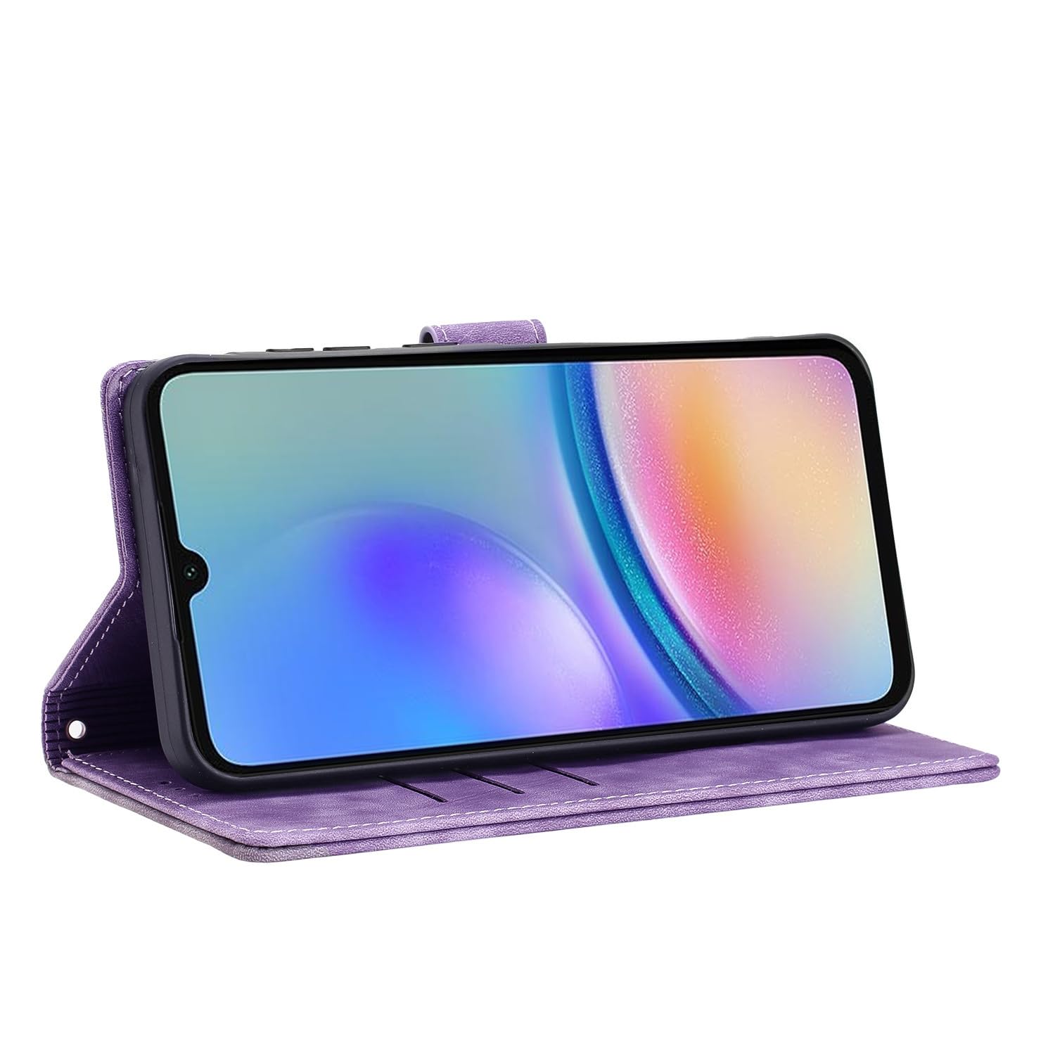 GOOSPERY Custodia per iPhone 12, custodia a portafoglio per iPhone 12 Pro con porta carte, custodia protettiva a doppio strato (viola lilla