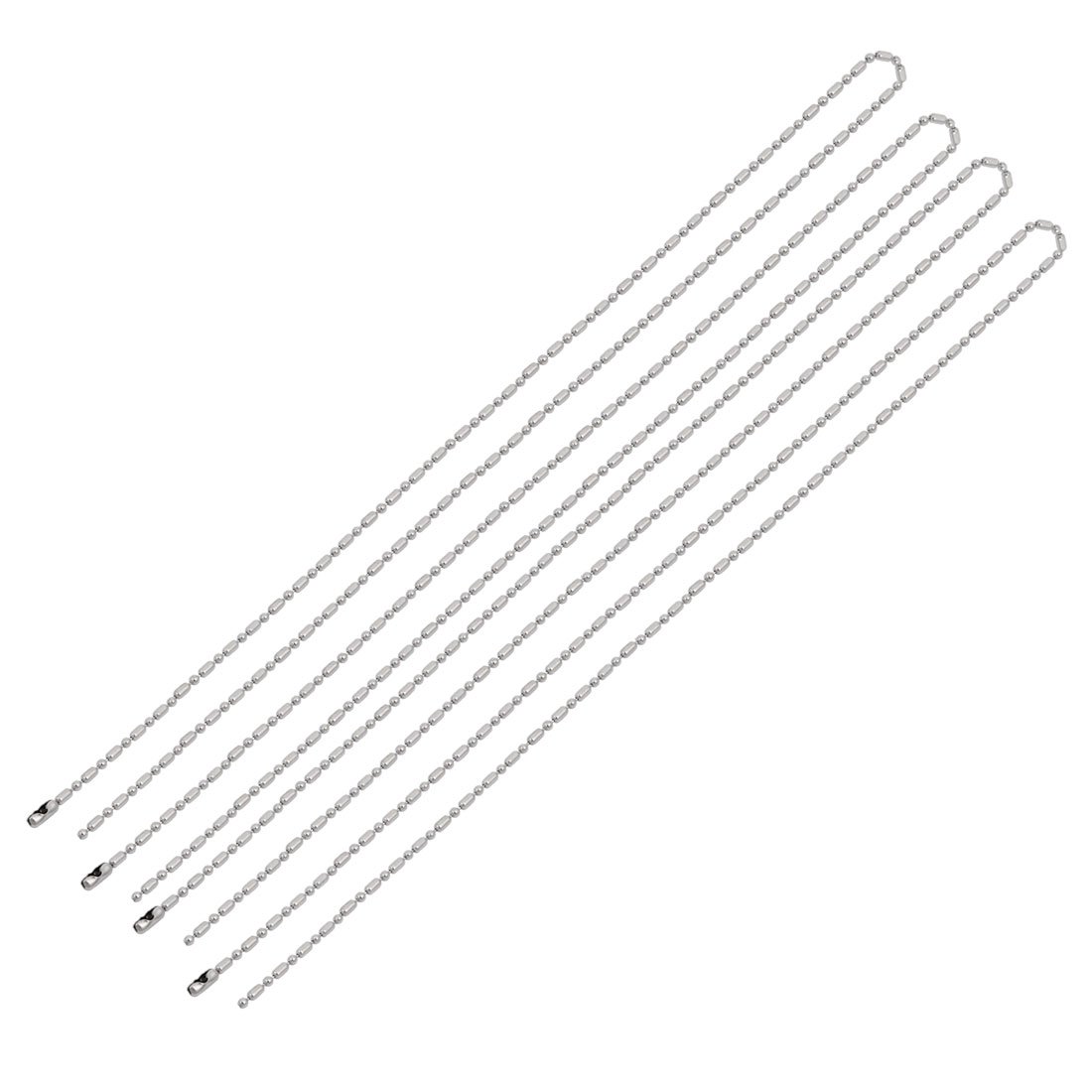 Aexit 4Pcs 1.6mm Lighting fixtures and controls Diameter Stainless Steel Beaded Ball Pitch Chain Keychain Silver Tone 50cm Length