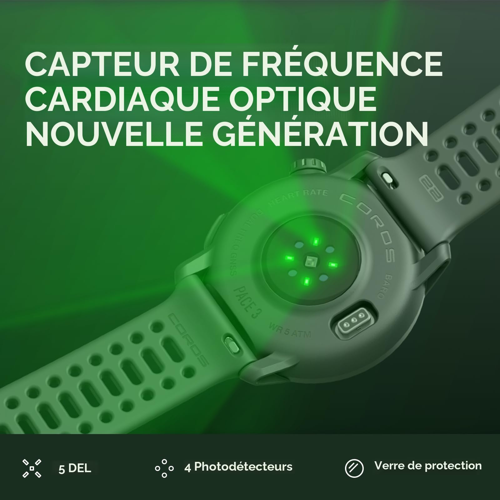 COROS Pace 3 Montre GPS de sport, légère et Confortable, 17 Jours d'autonomie, montre de running GPS Double fréquence, Fréquence Cardiaque, Navigation, Suivi du Sommeil, Course à Pied (Nylon Encre) - 4