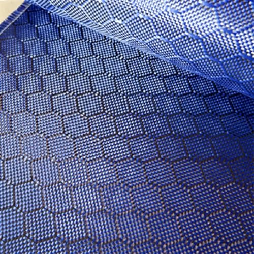 GatherTOOL 50cm/100CM KFC240B Hexagonal Football Pattern 3K Surface Decoration Auto Parts Helmet Carbon Fiber and Kevlar Mixed Fabric (Color : Blue, Size : 100cmX100cm)