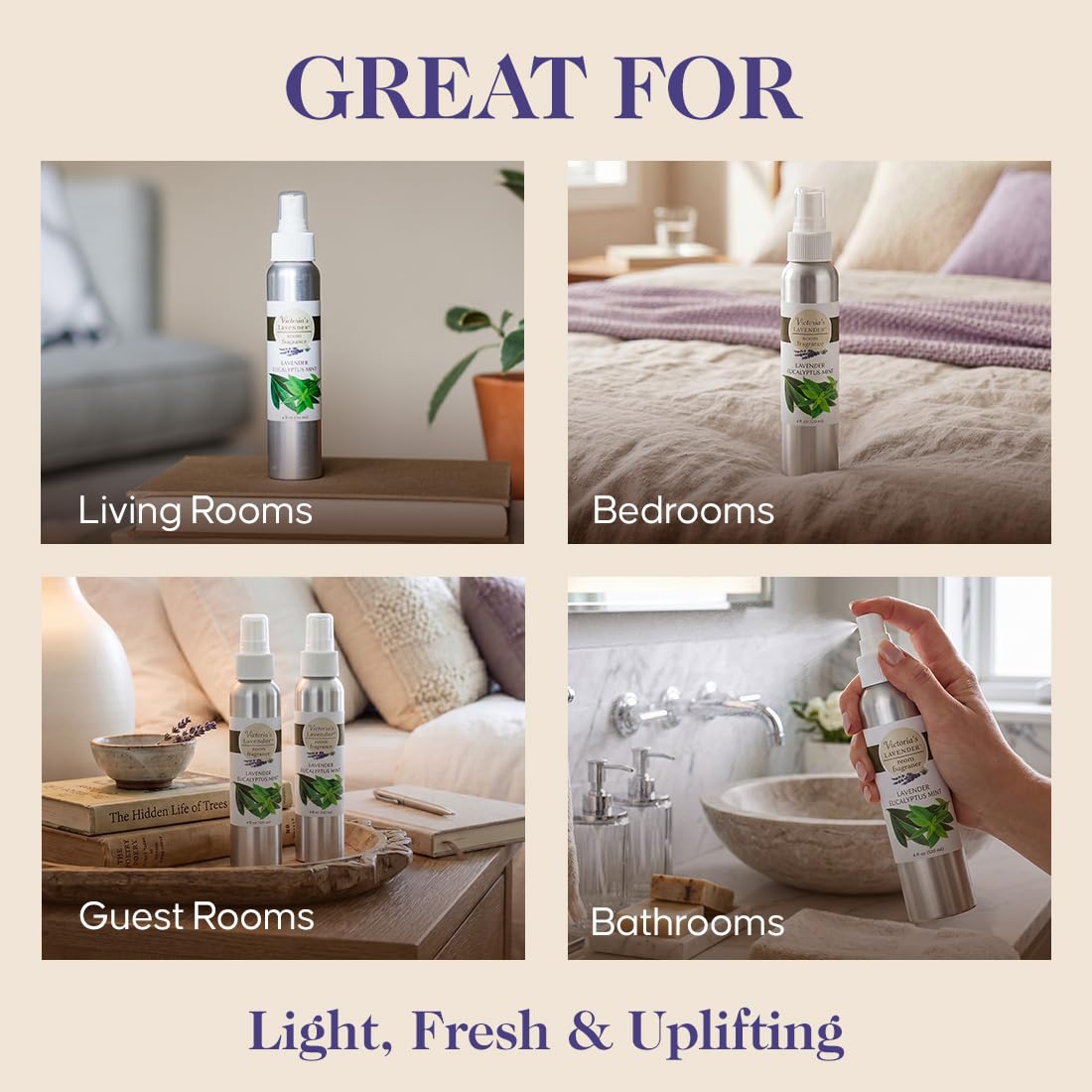 Victoria's Lavender Room Fragrance Spray - Lavender Eucalyptus Mint 4oz view 5