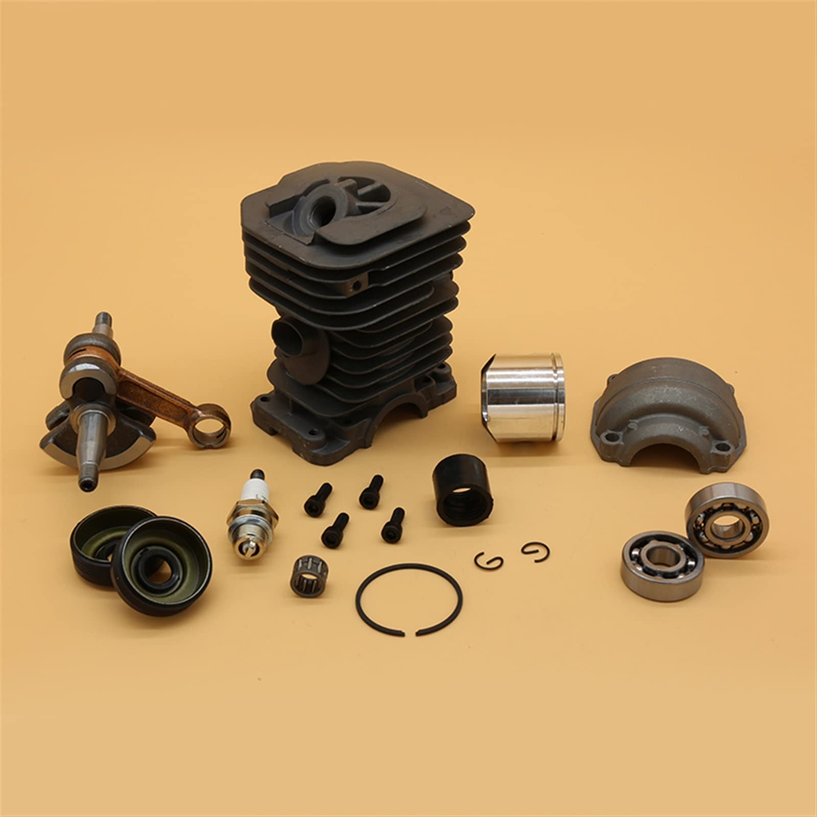 38 mm y amperio;Kit de motor de sello de aceite de cojinete de cigüeñal de cilindro de 40mm apto for HUSQVARNA 136 137 141 142 repuestos de motosierra 530069941(HUS137 38MM)