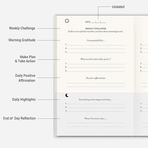 Miniatura 3 de El diario de gratitud diario de 5 minutos solo cinco minutos al día para inspirar agradecimiento atención plena positividad felicidad afirmación