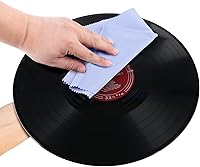 Vista 3 de Paquete de 6 toallas de microfibra antiestáticas de 12 x 12 pulgadas para discos LP, sin pelusas, para vinilo de grabación LP, lentes, pantalla