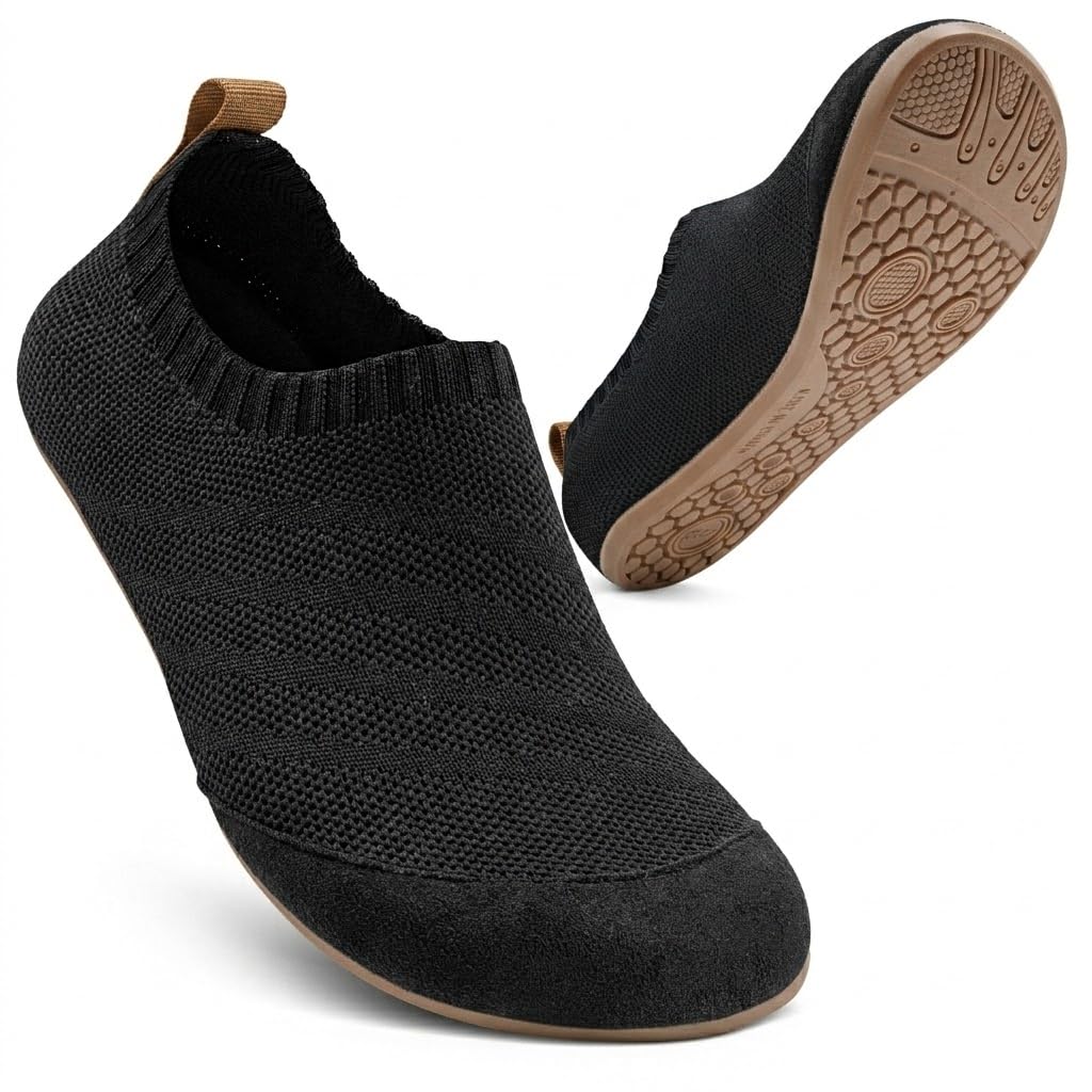 Sosenfer Hausschuhe Damen & Herren | Weiche hüttenschuhe mit Rutschfester Gummisohle | Atmungsaktive Unisex Pantoffeln| Bequeme Barfußschuhe für Zuhause, Badezimmer & Hotel