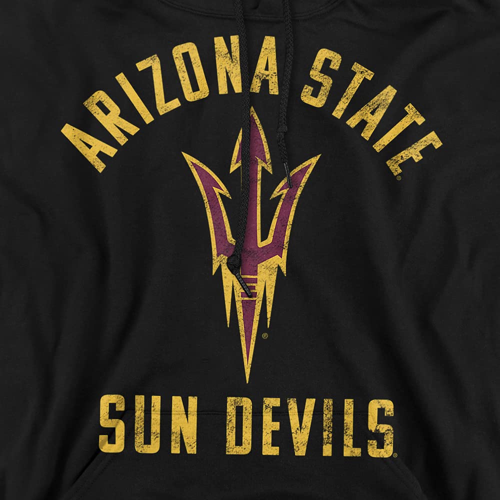 ASU Sun Devils Arizona State Official Sun Devils Logo Unisex Adult Pull-Over Hoodie,Black, 2X-Large