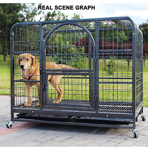 Hundekäfig mit Tablett, Dachfenster Design für Haustiere, vielseitige Kiste für Hunde und Katzen, geeignet für Garten Innenhof, langlebig und geräumig-3