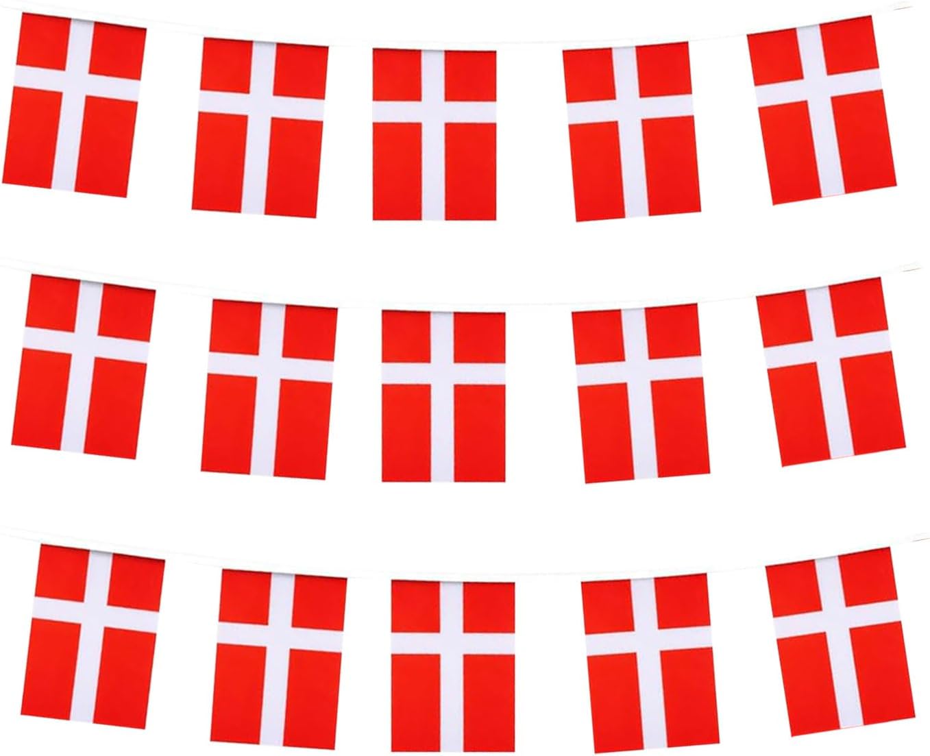 Denmark Flag Danish Flag, Small String Denmark Flags Mini Danish Flags Banner, Used for Party School Sports Events Patriotic Festival Decorations