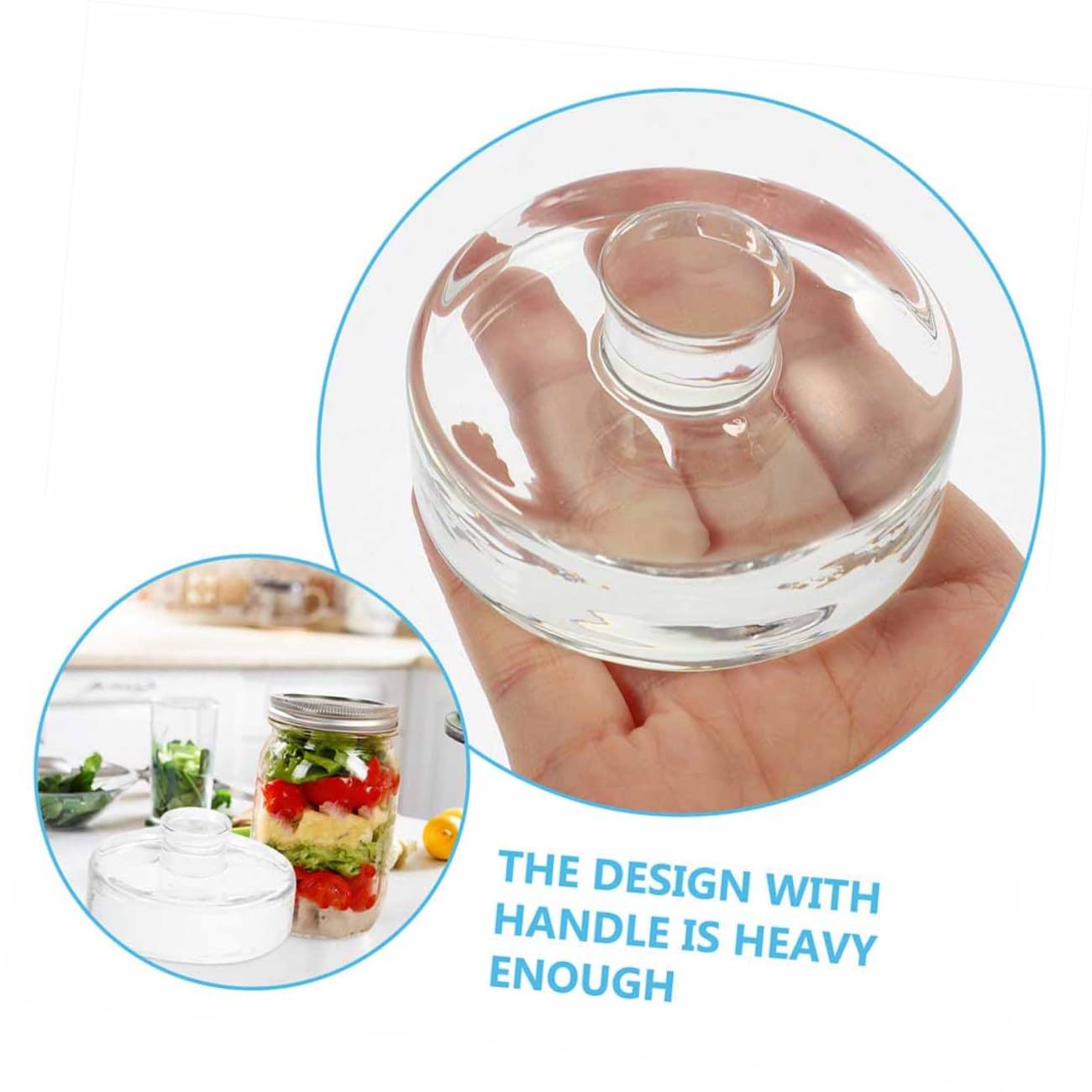Glasgewichte mit Dichtfunktion zum Fermentieren 4 Stück aus Glas zur Fermentation für Einmachgläser und Gurkengläser Beim Einmachen
