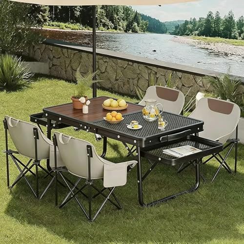 Table de camping pliable extérieure et intérieure de repas portable