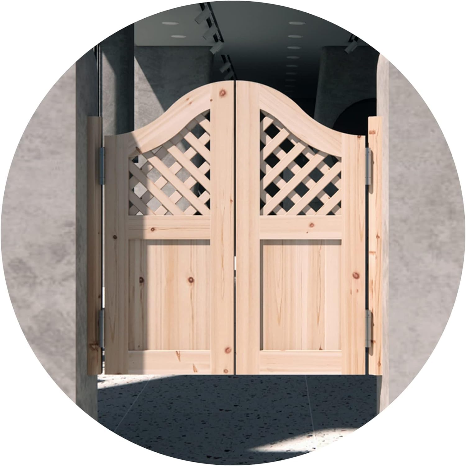 Porte de café battante ELzEy en bois avec charnières pour sous-sol