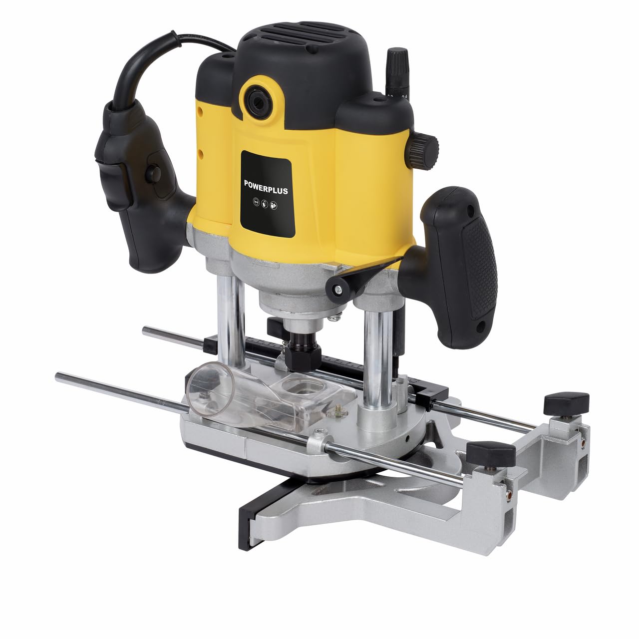 PowerPlus POWX093 - Fresatrice 1.500 W + 12 frese, Nero, Giallo
