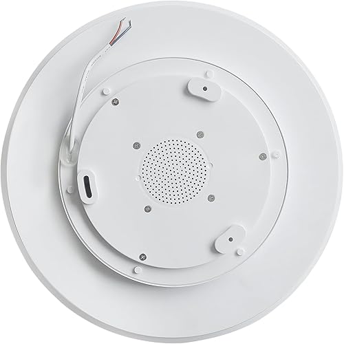 Vista 4 de HOREVO Lámpara de techo de baño con control remoto con altavoz Bluetooth, cambio de color de 24 W de diámetro, lámpara LED de ducha empotrada