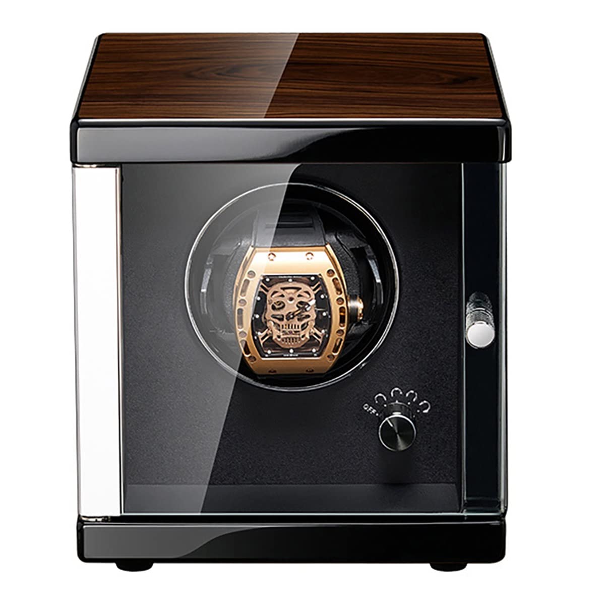 LXMQEF Caricaorologio per Orologio Automatico da Uomo e da Donna con luci a LED Silenzioso Giapponese Mabuchi Motor Watch Winder Box per 1 2 4 6 Orologi Display Box