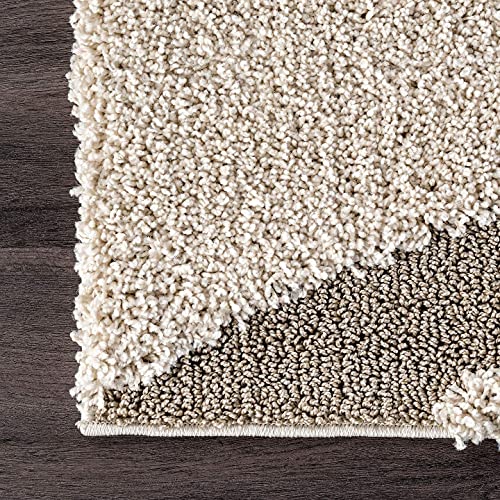 Image of Shaggy Floor Carpets for Living Room, Elegant Bed Side RunnerBedside Carpet, Sofa Area Guest Room Carpet,(4x6 Feet, Ivory & Beige)