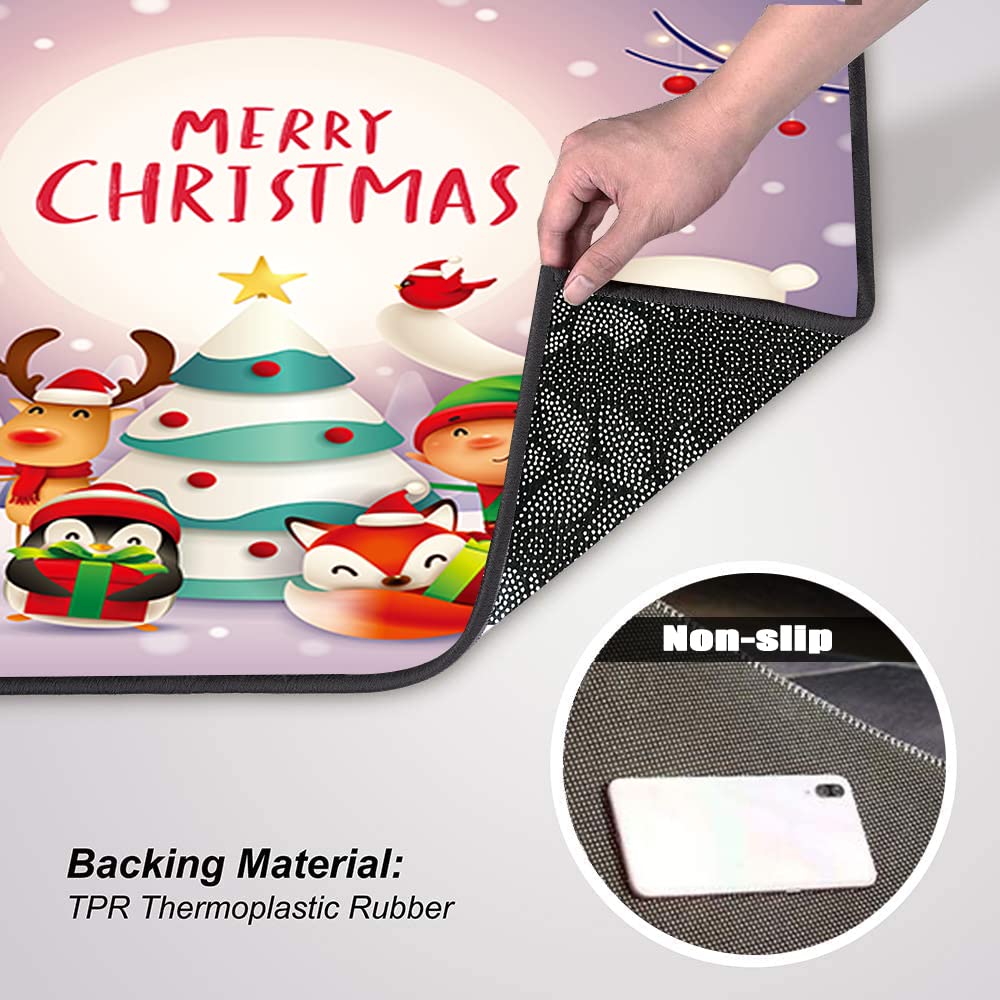 Felpudo Navidad resistente, antideslizante, antiestático, para salón, cocina, baño, decoración navideña, 90 x 500 cm
