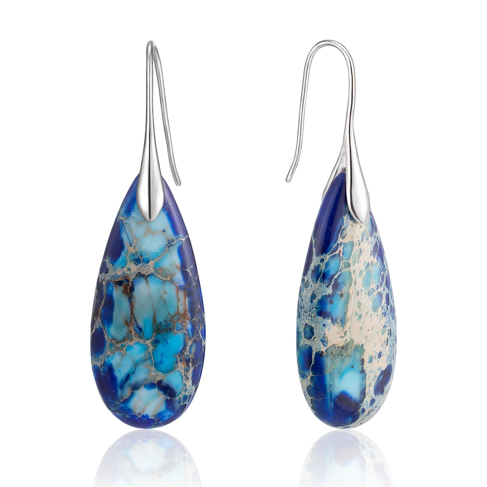 SELOVO Stone Fishhook Dangle Drop Earrings Statement Earrings for Women Stone