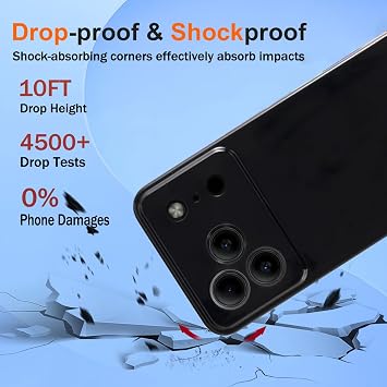 Case for Doogee Note 56 / Note 56 Pro / 56 Plus Phone Case with 9H Hardness Tempered Glass Screen Protector, TPU Shockproof Cover, Soft, Slim Fit, Anti-Scratch Protection, Black