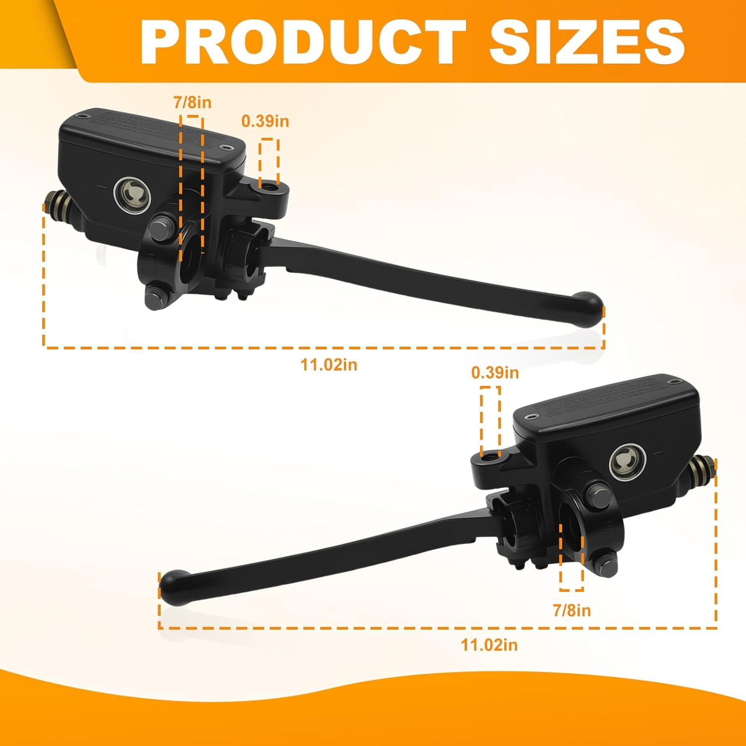 Triumilynn 7/8 Inch 22mm Brake Clutch Master Cylinder Replacement for Hon-da Yamaha Suzuki Kawasaki, 7/8" Handlebar for Universal Motorcycle - Left & Right（Black）
