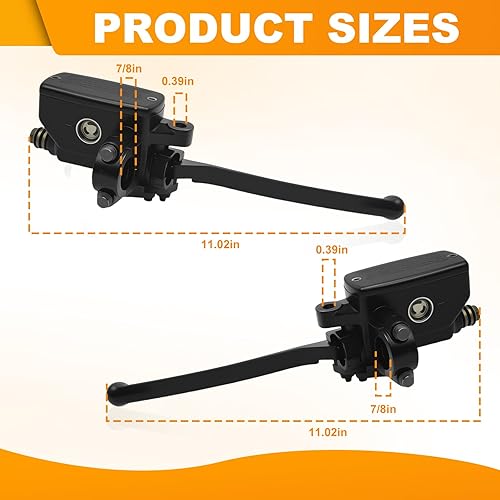 Miniatura 3 de Triumilynn Cilindro maestro de embrague de freno de 78 pulgadas 0.866 in para Honda Yamaha Suzuki Kawasaki, manillar de 78 pulgadas para motocicleta