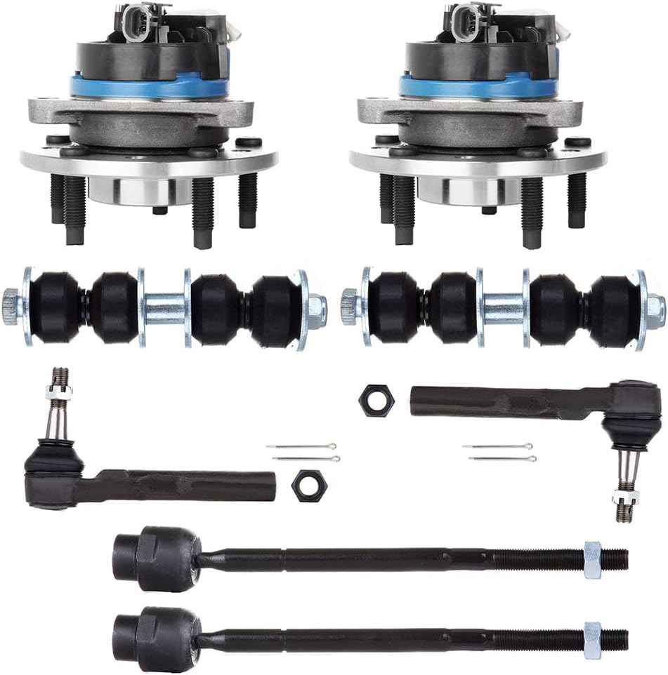 OCPTY - New 8-Piece Wheel Hub Inner Tie Rod End Outer Tie Rod End Sway Bar End Link fit 1997-2003 For Chevy For Malibu 1999-2004 For Oldsmobile Alero 1999-2005 For Pontiac Grand Am