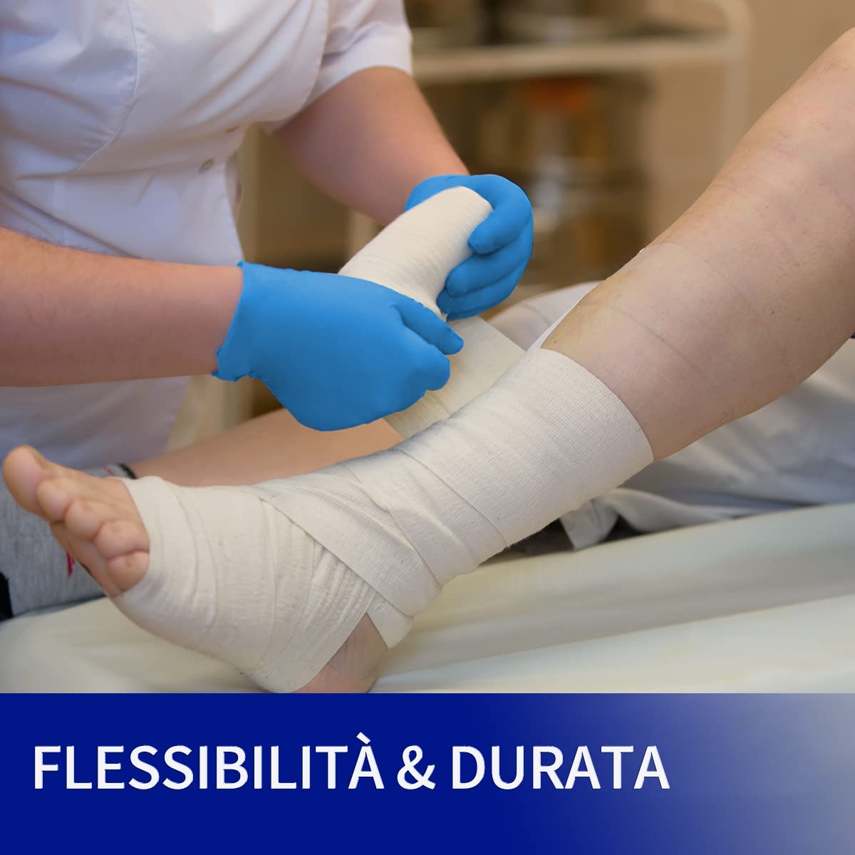 Guanti Monouso da esame in Nitrile Blu Taglia M 100 pezzi Ipoallergenici CE EN374 EN455 3,5 Mil
